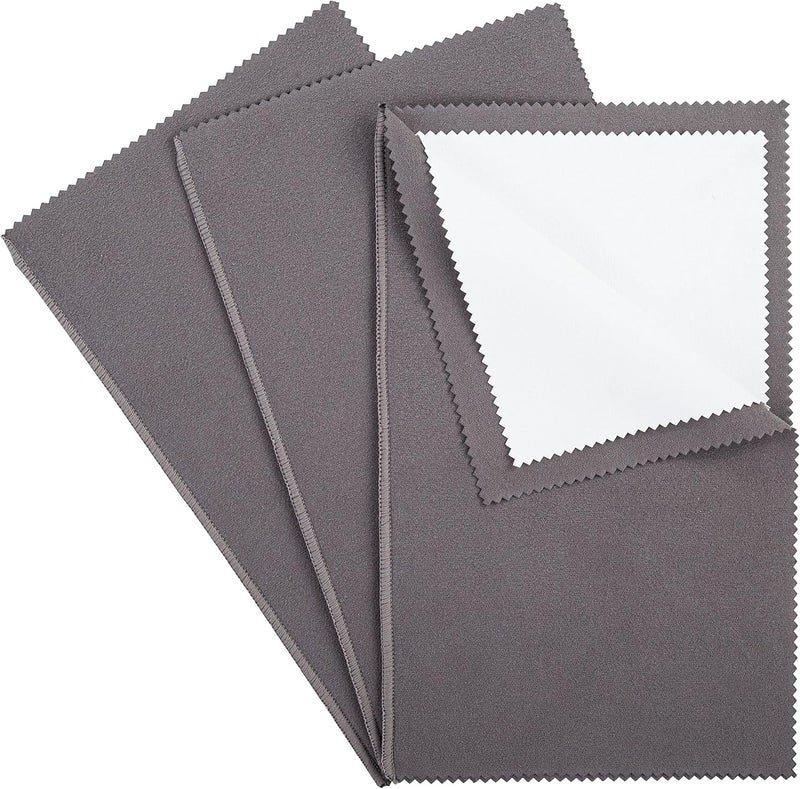CATIFLIN 3PCS Dark Gray Silver Polishing Cloths, 10"x12" Jewelry Cleaning Cloths for Gold, Silver, Platinum, Watch, Coin, Tarnish Remover, Reusable & Streak for Jewelry Lovers - Image 1